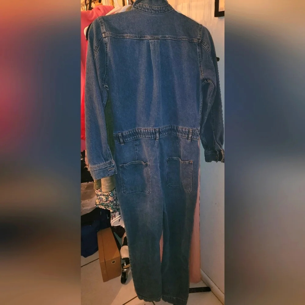 (148$) NWOT J Crew Factory Denim Collared Utility Jumpsuit Coveralls | Sz 2 | - Picture 4 of 4